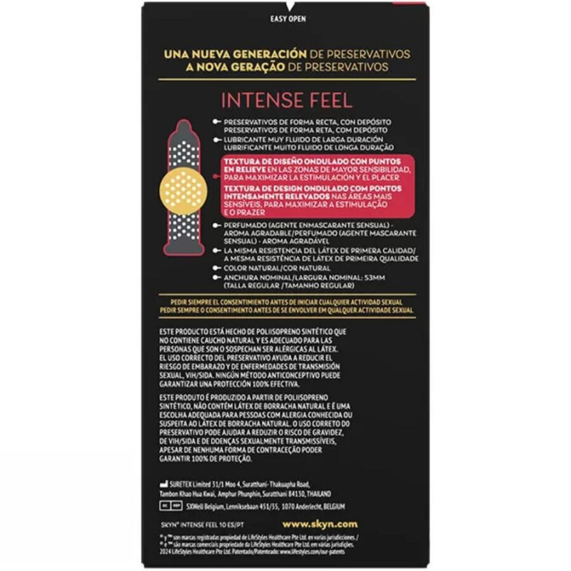 Preservativo Intense Feel Textura con Diseño Ondulado 10 Uds