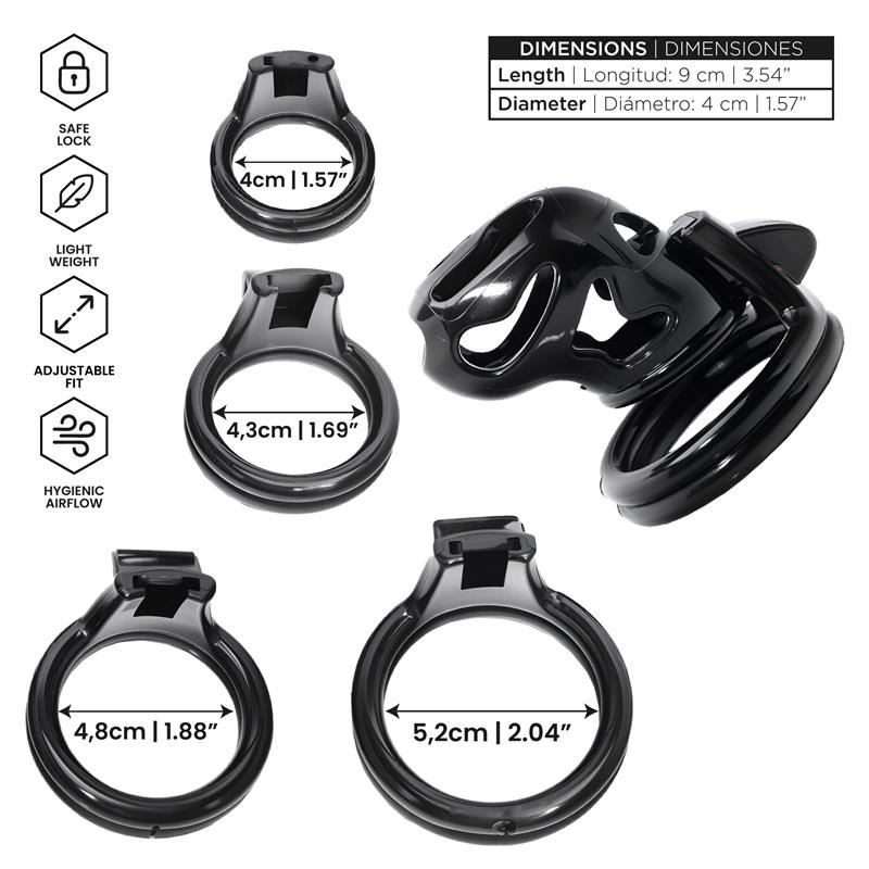 Parole Jaula para el Pene con Candado Interno