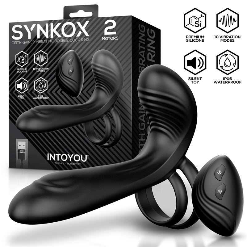 Synkox con Doble Anillo para el Pene con Vibración
