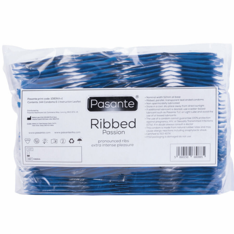 Ribbed Passion Preservativos Bolsa 144 Uds
