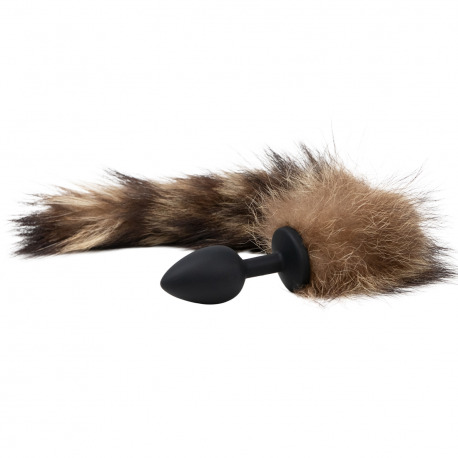 Plug Cola Zorro Silicona Negro S