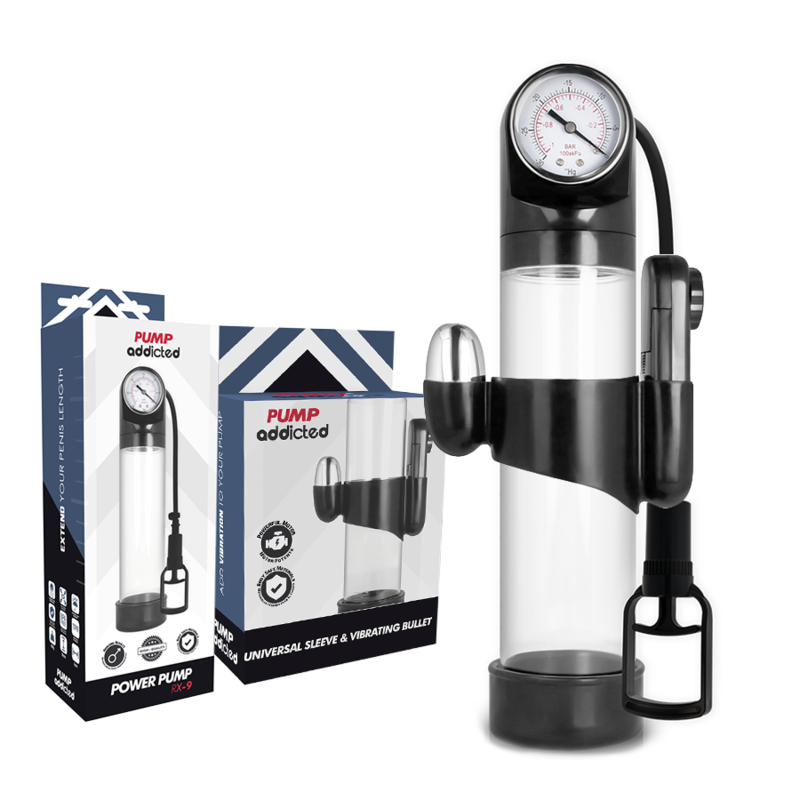 Bomba Erección RX9 Transparente con Vibrador