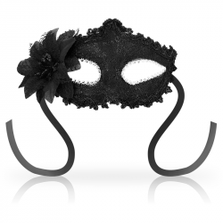 Masks Antifaz Estilo Veneciano Flor Lateral Negra