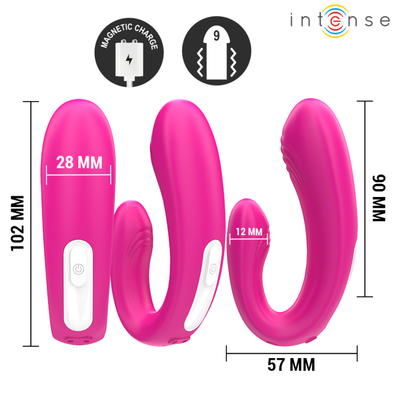 Janet Estimulador y Vibrador Dual con Control Remoto Rosa