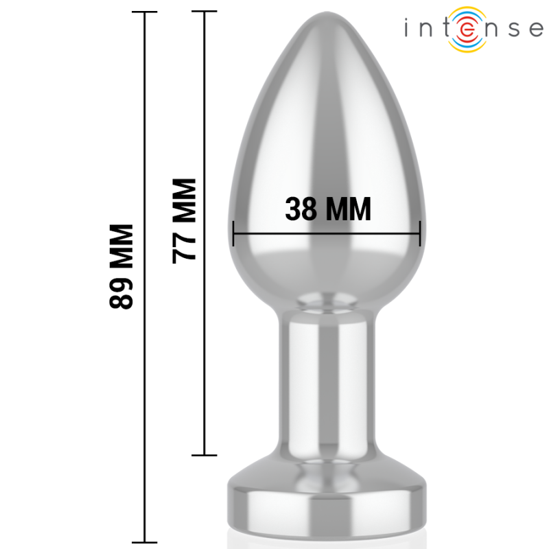 Plug Anal Talla M Metálico Vibrador LED Control Remoto