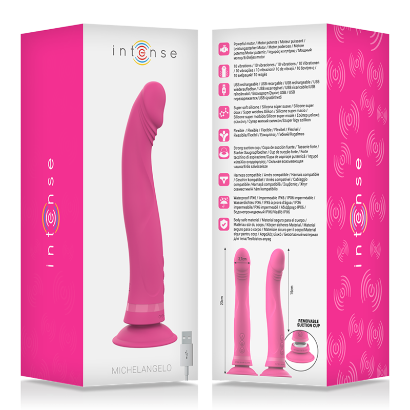 Michelangelo Dildo Vibrador Rosa
