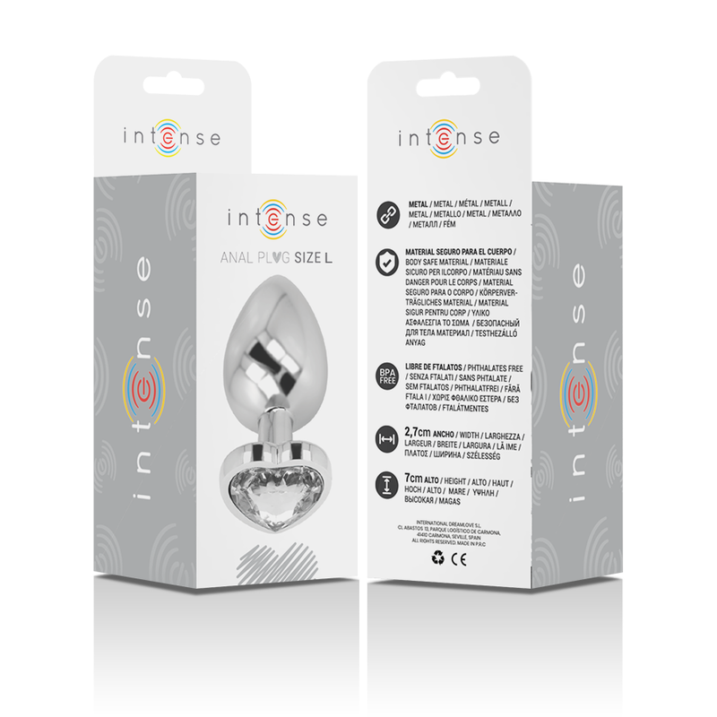 Plug Anal Metal¡co Corazón Blanco Talla L