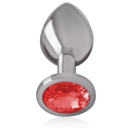 Plug Anal Metálico con Cristal Rojo Talla M