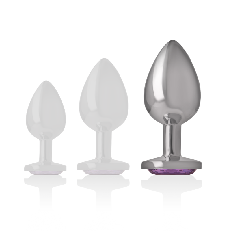 Plug Anal Metálico con Cristal Violeta Talla L