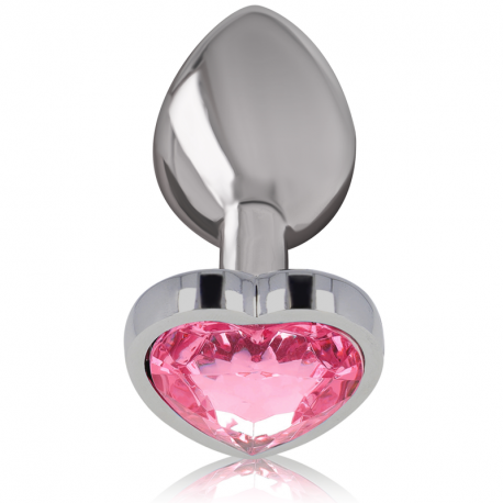 Plug Anal Metálico Corazón Rosa Talla M