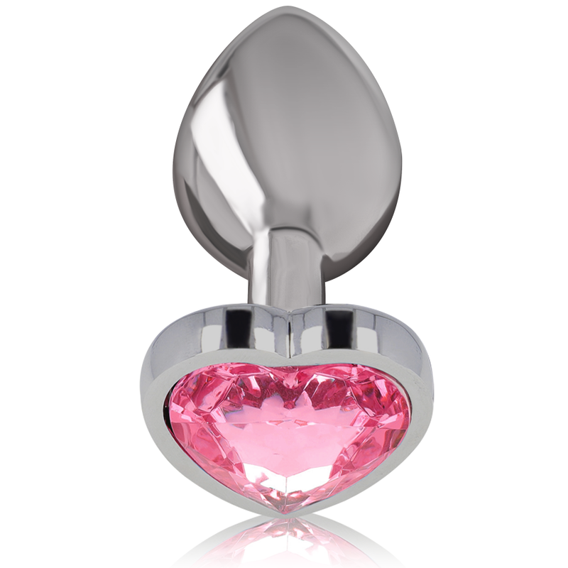 Plug Anal Metálico Corazón Rosa Talla M
