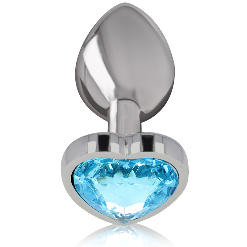 Plug Anal Metálico Corazón Azul Talla M
