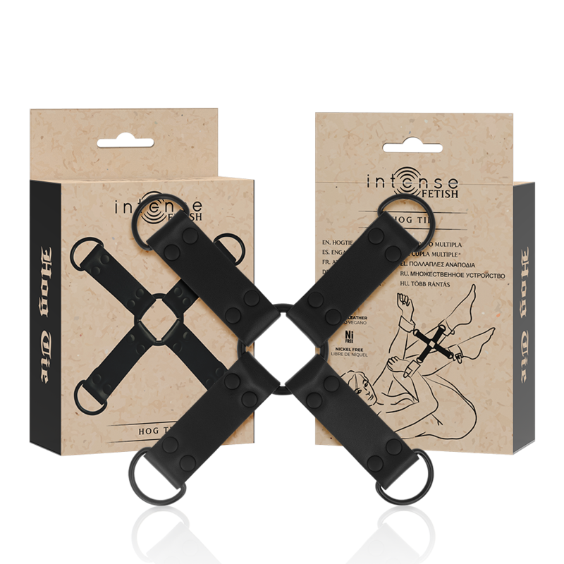 Fetish Enganche Multiple para Manos y Pies de Cuero Vegano