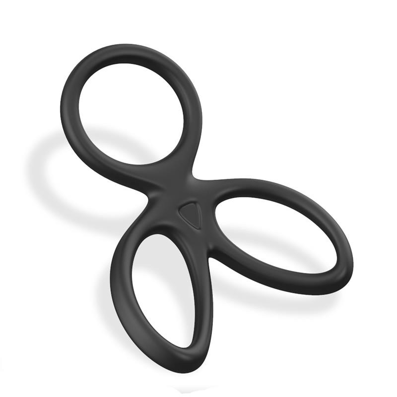 Anillo Triple Pene y Testículos Flexible