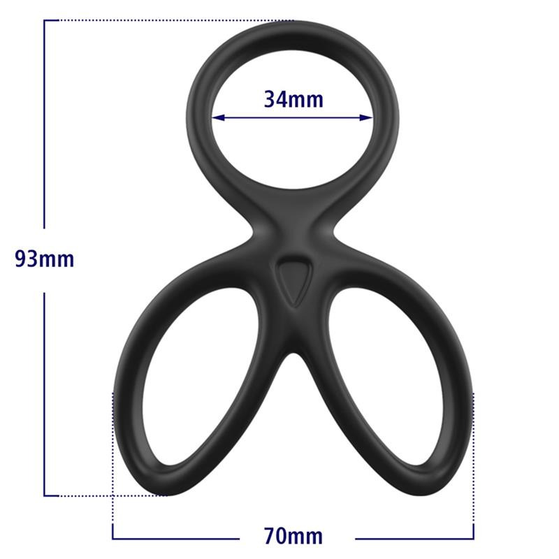 Anillo Triple Pene y Testículos Flexible
