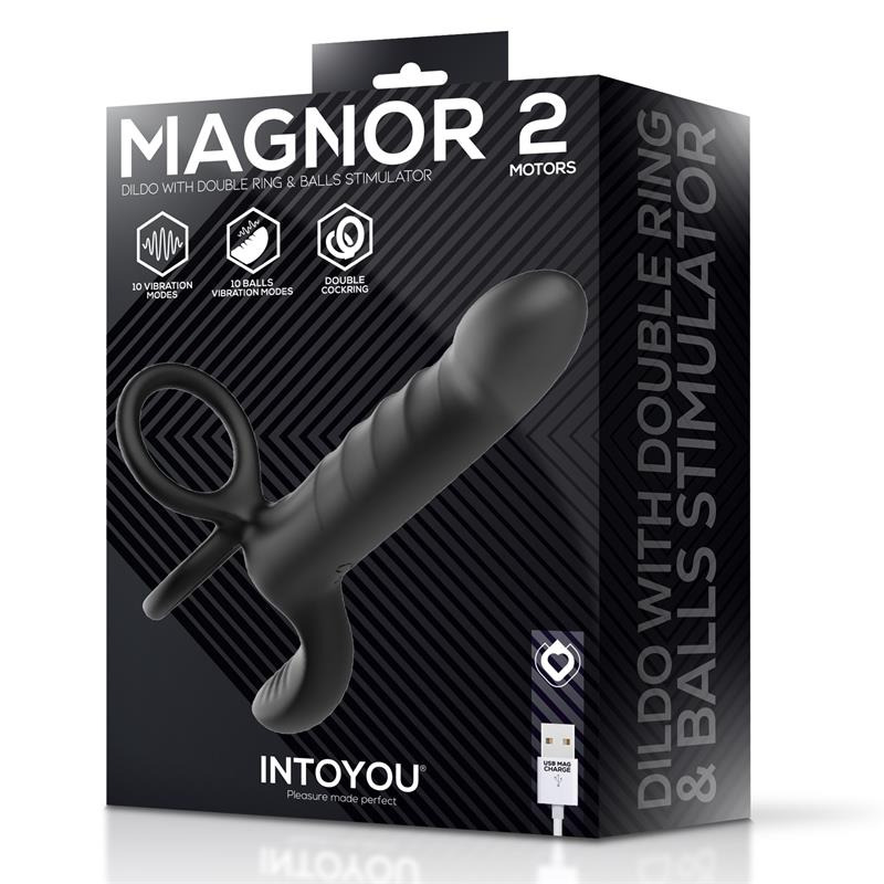 Magnor Dildo con anillo Doble y Estimulador de Testículos