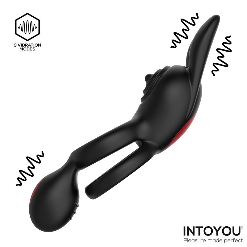 Konny Anillo Vibrador Doble con Conejito y Control Remoto