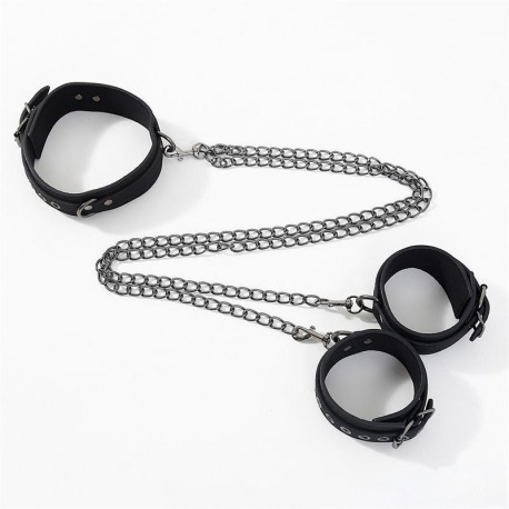 Collar con Esposas para Tobillos con Cadena