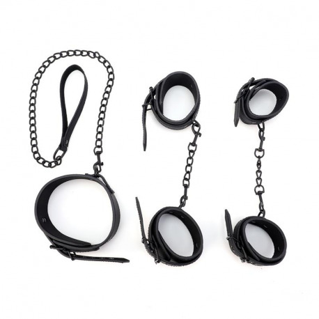 Set de Restricciones con Esposas Collar y Correa