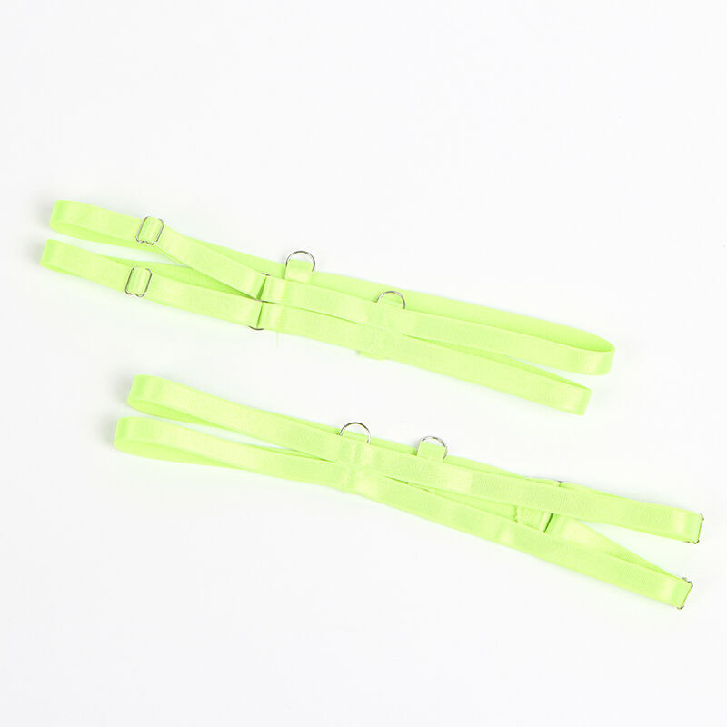 Set Sujetador con Encaje y Ligueros Verde y Azul