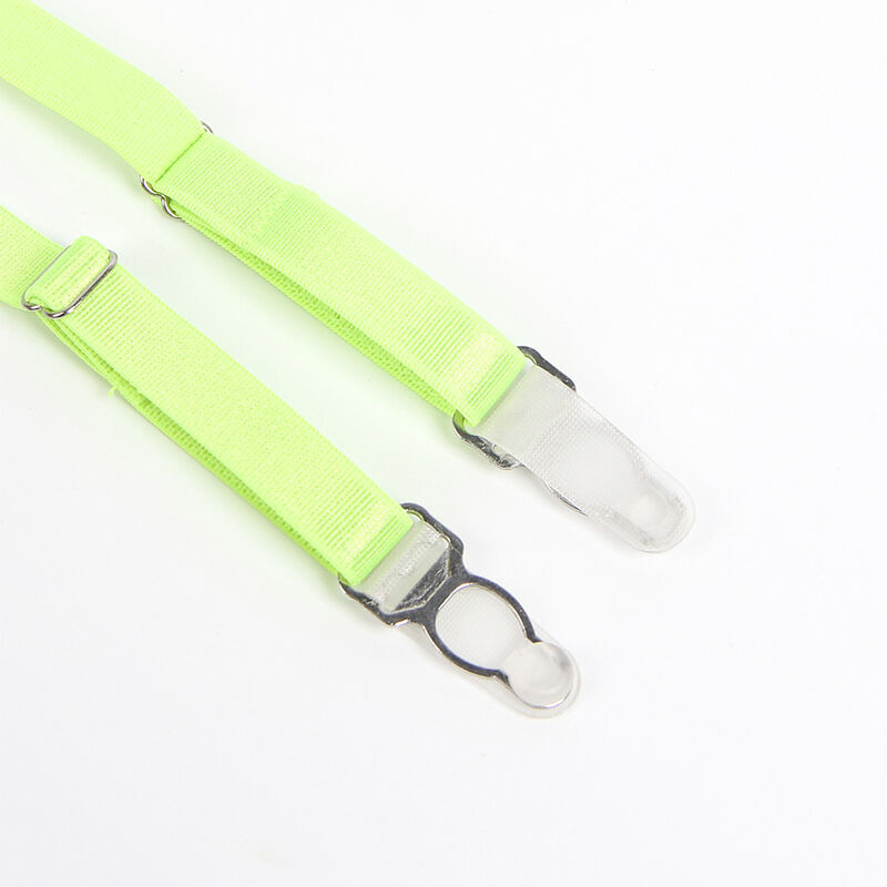 Set Sujetador con Encaje y Ligueros Verde y Azul