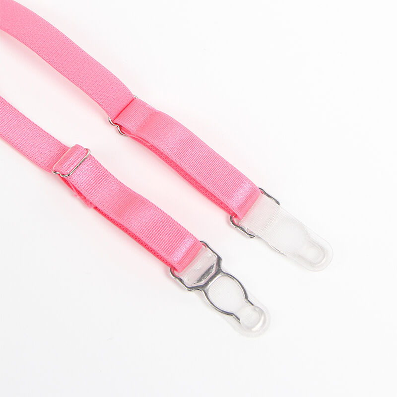 Set Sujetador con Encaje y Ligueros Rosa y Morado