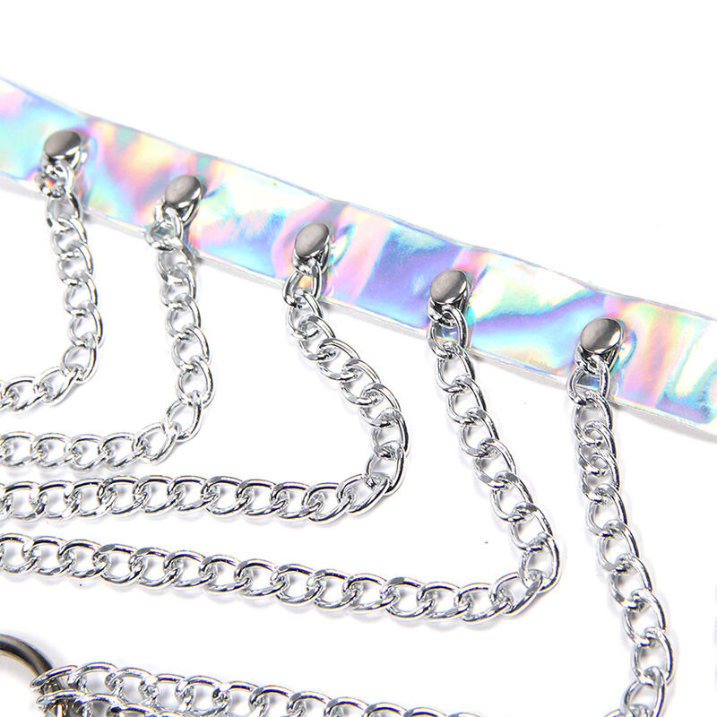 Arnés de Pecho con Anillos y Cadenas Plata