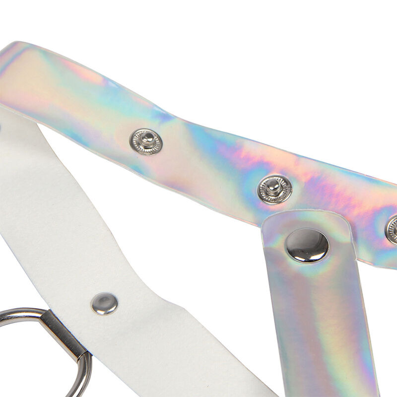 Arnés de Pecho con Anillos y Cadenas Plata