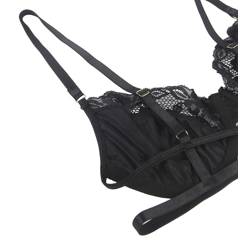 Set de 3 Piezas Encaje Negro