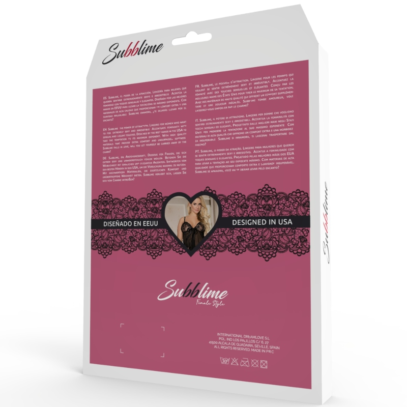 Babydoll con Lazo y Detalles Brillantes Negro