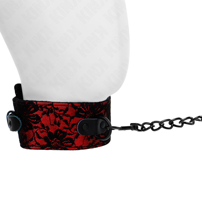Collar con Correa de Encaje Rojo