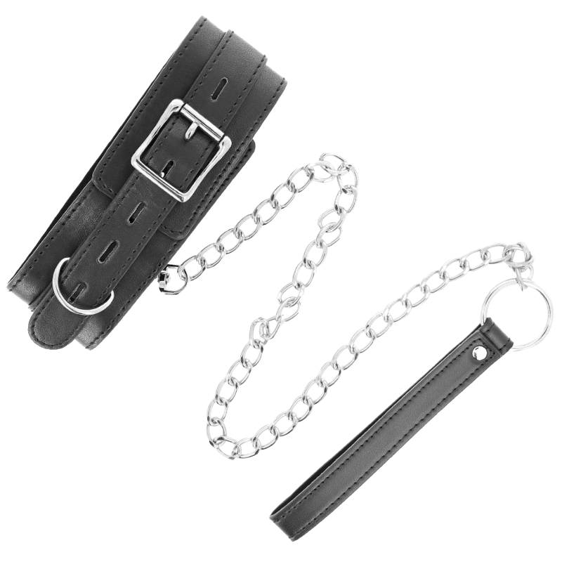 Collar con Correa Negro