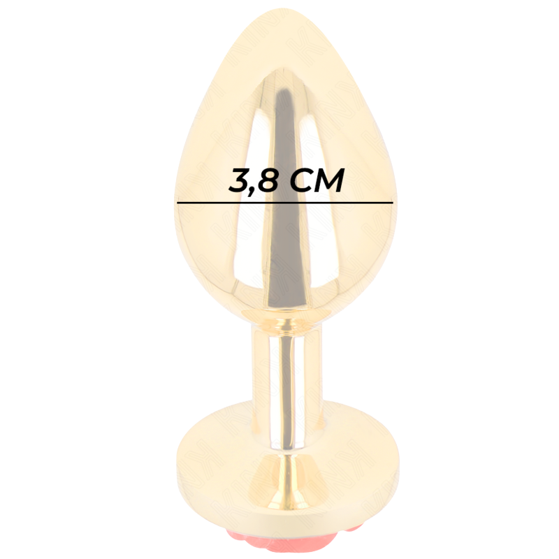 Plug Anal Dorado Rosa Roja L