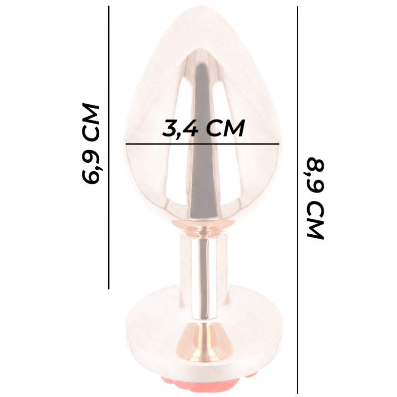 Plug Anal Oro Rosado Rosa Roja Talla M