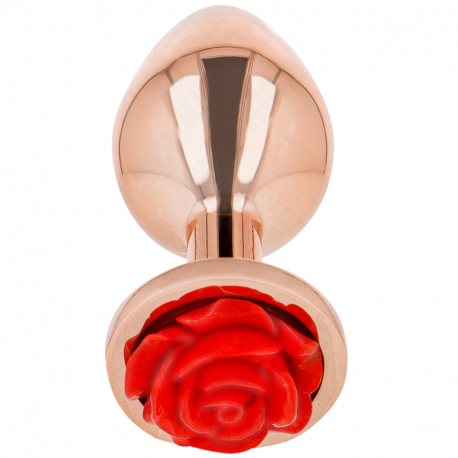 Plug Anal Oro Rosado Rosa Roja Talla M