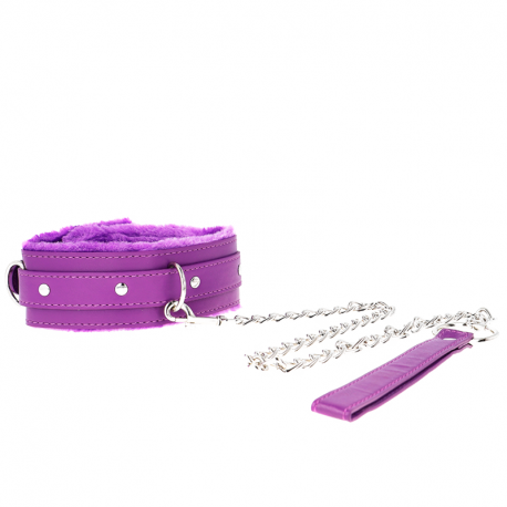Collar con Correa con Restricciones Morado