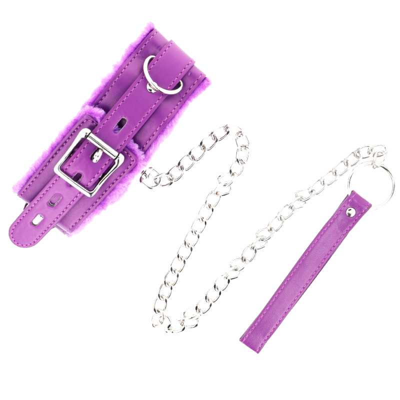 Collar con Correa con Restricciones Morado