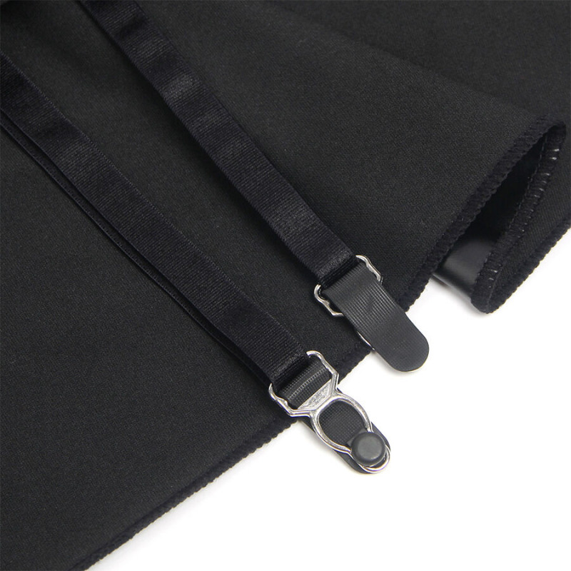 Vestido de Cuero con Cremallera y Encaje Negro