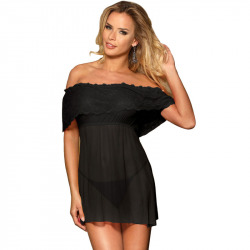 Set Vestido Corto y Tanga Negro