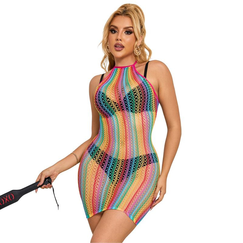 Vestido de Rejilla Arcoíris TU