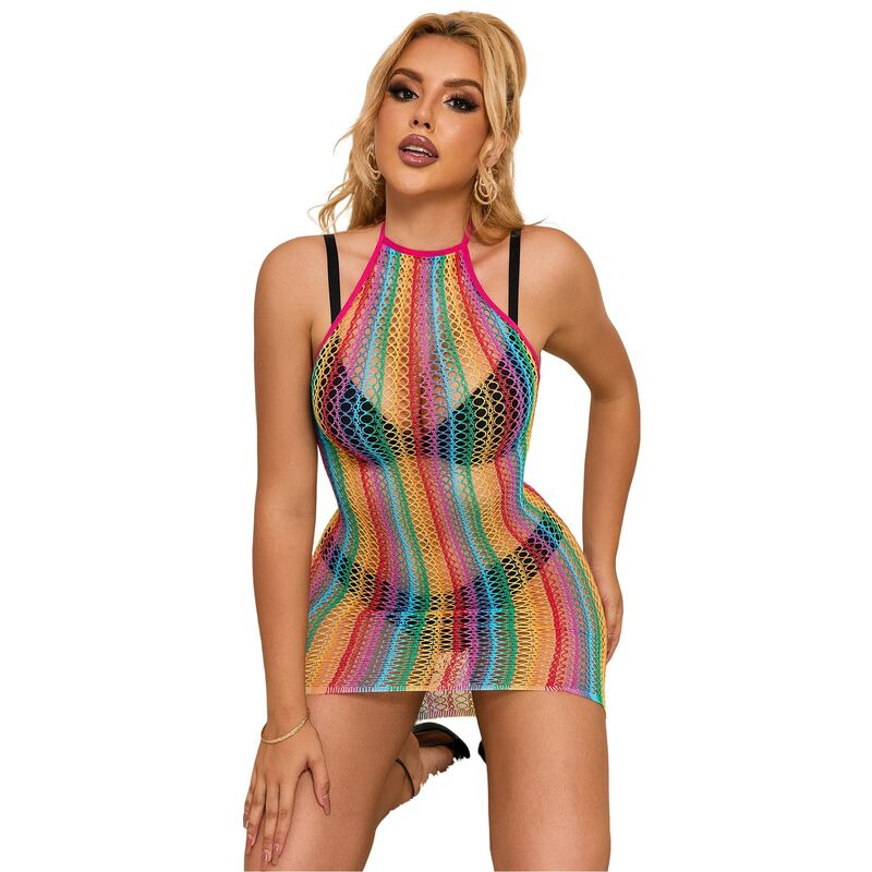 Vestido de Rejilla Arcoíris TU