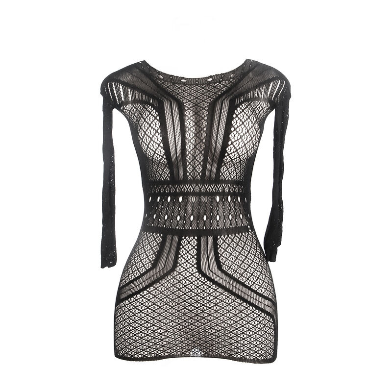 Vestido Rejilla Corto con Espalda Descubierta TU