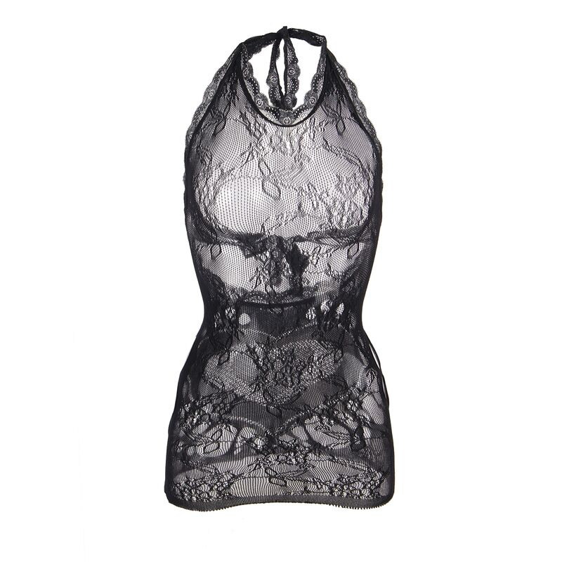 Vestido Corto con Espalda Descubierta Negro TU
