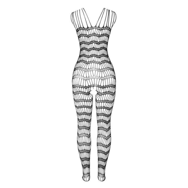 Bodystocking Crotchless de Rejilla Negro TU