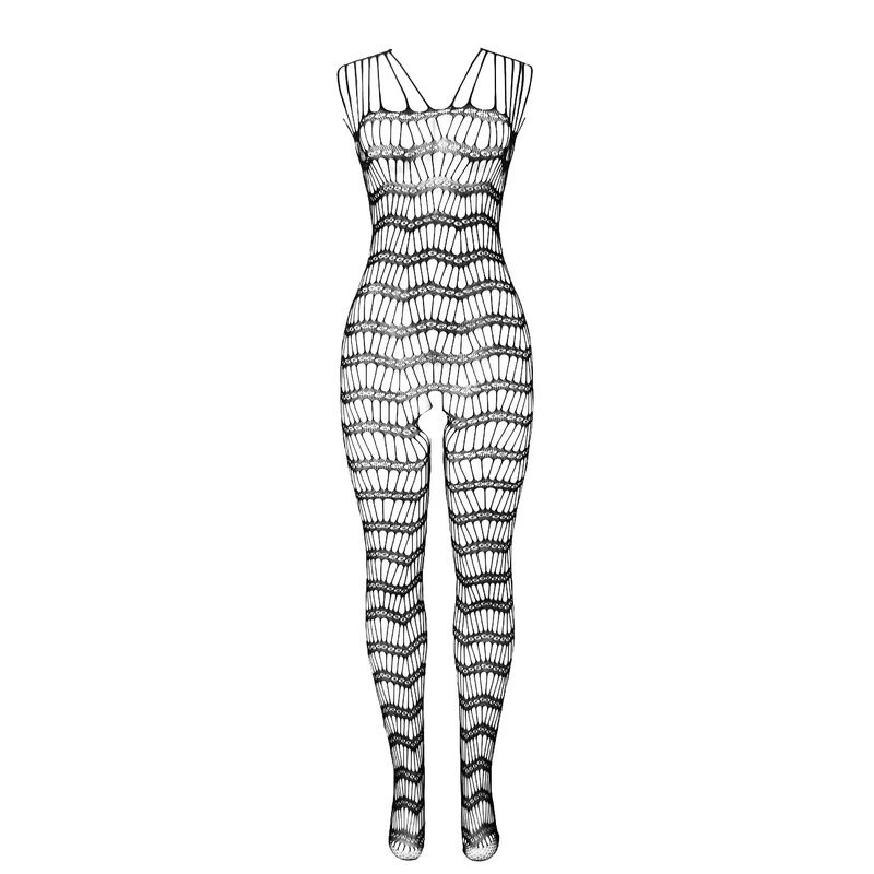 Bodystocking Crotchless de Rejilla Negro TU