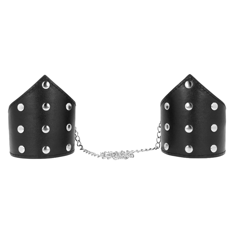 Muñequeras Estilo Puntiagudo Negras con Cadena