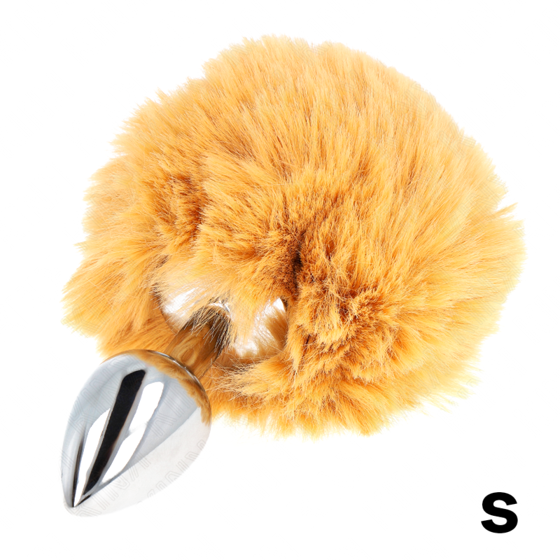 Plug Anal con Cola de Conejo Beige Talla S