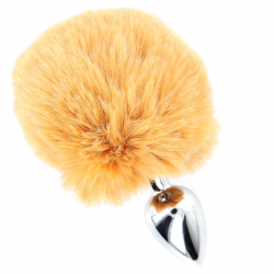Plug Anal con Cola de Conejo Beige Talla S