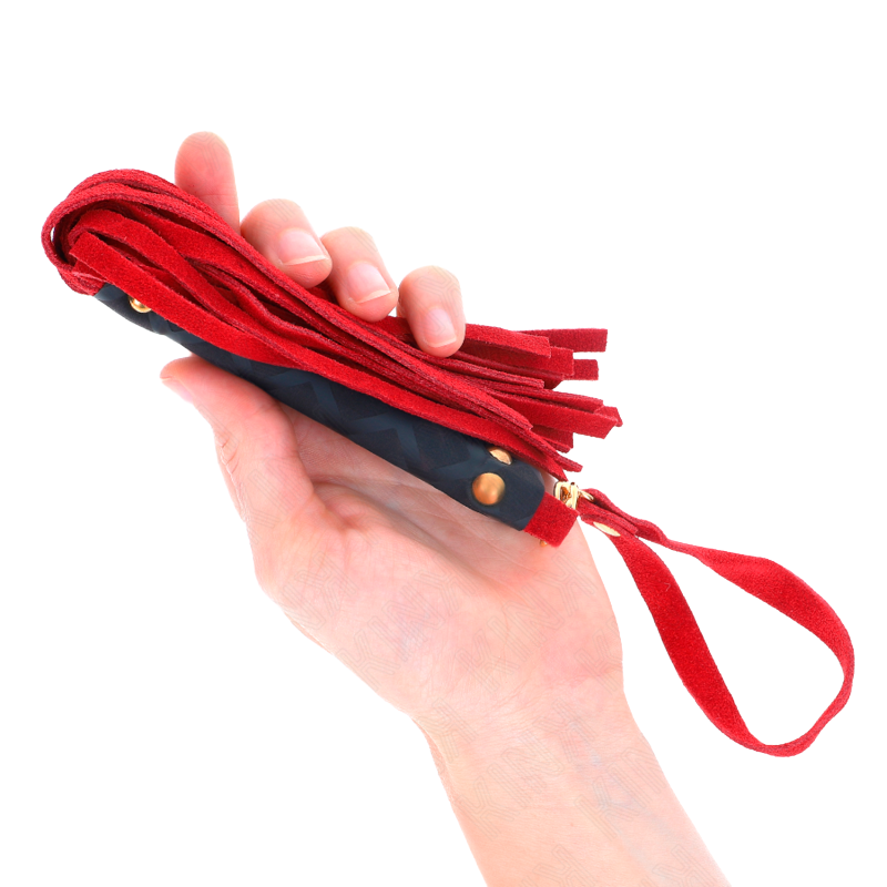 Látigo Mini Piel de Ante Rojo 30cm