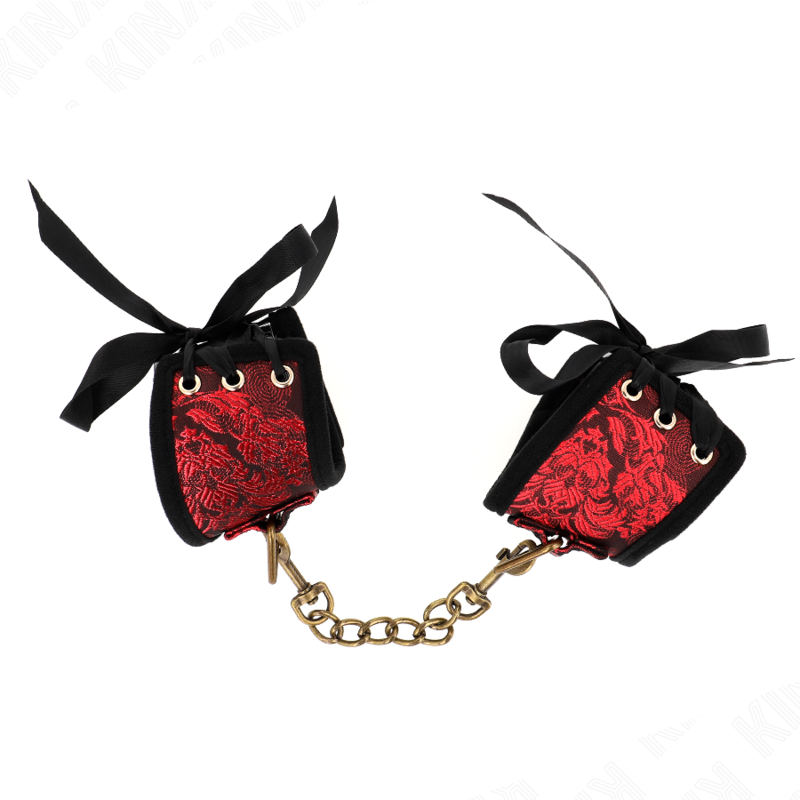 Muñequeras Diseño Escándalo Rojo-Negro con Lazo